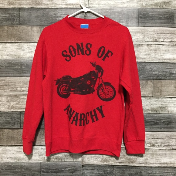 Freeze Sons Of Anarchy Sweatshirt Size S Red Black Pullover Fruit Of The Loom - Picture 3 of 7